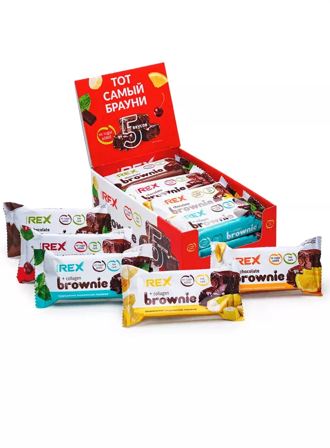ProteinRex Пирожное Протеиновое Брауни 50g (х12)