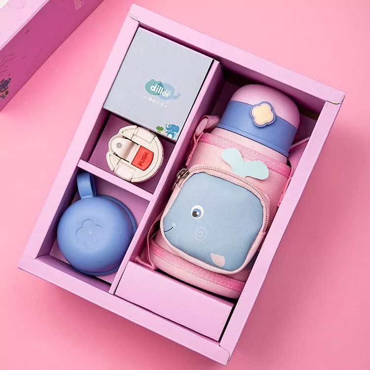 Бутылка для воды Diller 8800 450 ml (с трубочкой)(Розовый)