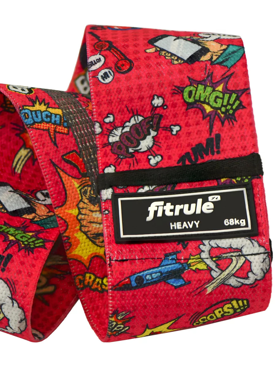FitRule Фитнес резинка тканевая Принтованая (Комикс 68кг)