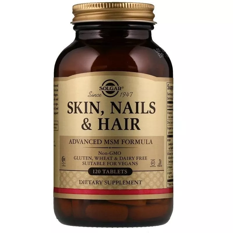 Solgar Skin, Nails & Hair, Advanced MSM Formula 120 tabs