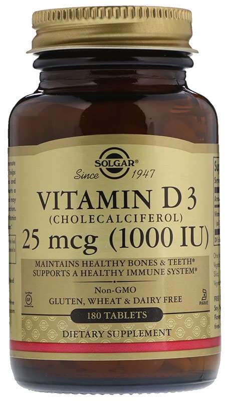 Solgar Vitamin D-3 1000 IU 180 tabs фото