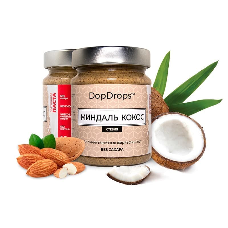 DopDrops Протеиновая Паста Миндаль-Кокос 265g
