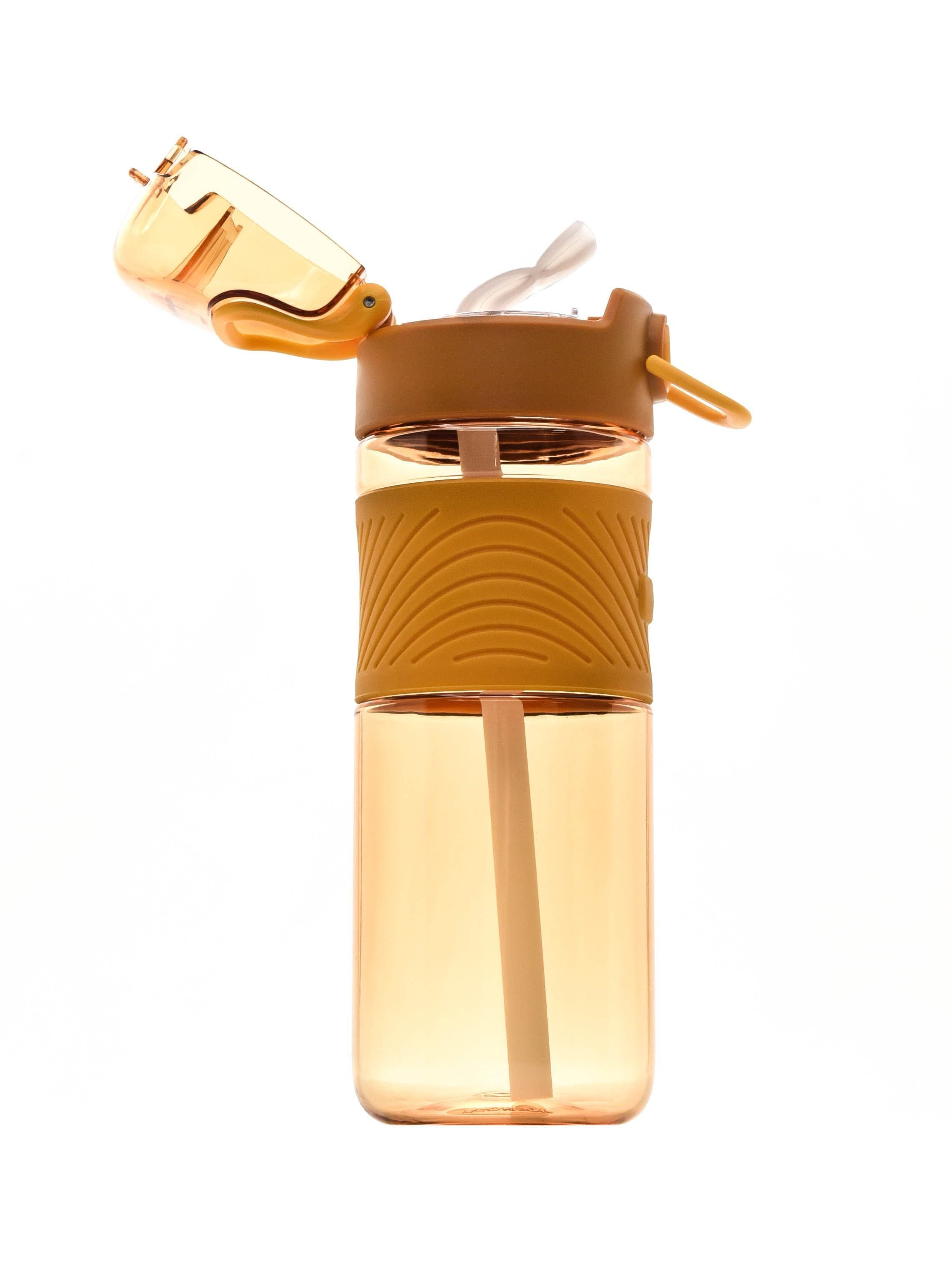 Бутылка для воды Diller DB-001 600 ml (С трубочкой) (Желтый) фото