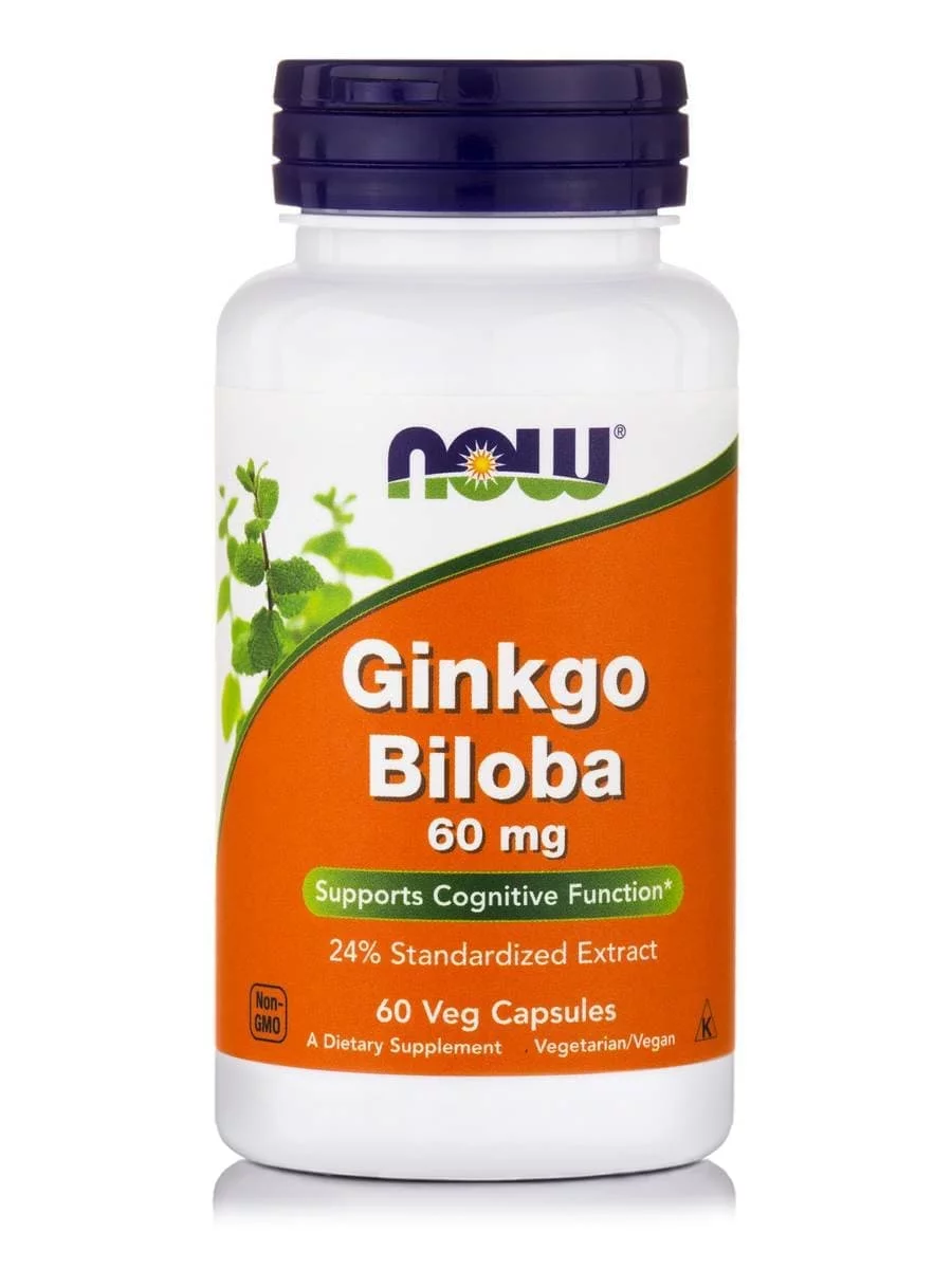 NOW Ginkgo Biloba 60 mg 60 vcaps фото