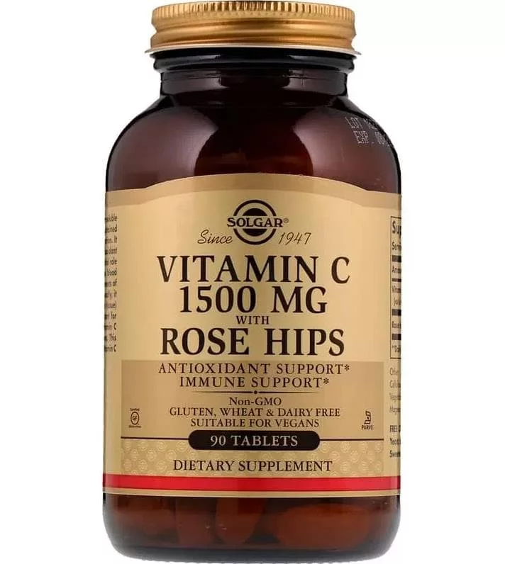 Solgar Vitamin C 1500 mg with Rose Hips 180 tabs фото