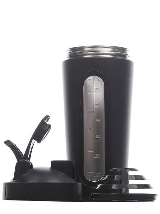 FitRule Шейкер алюминиевый с прозрачной вставкой 700ml (Черный) фото